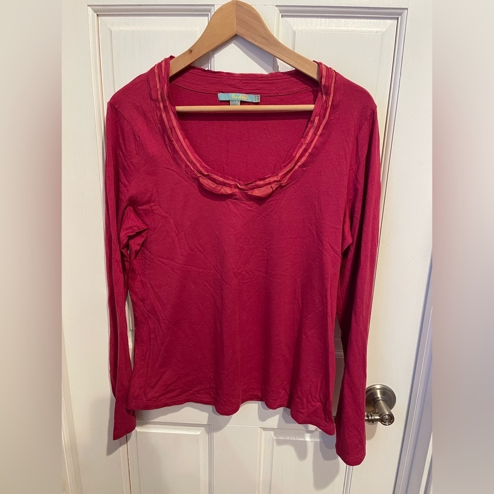 Boden Deep Pink Long Sleeve Top 10